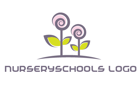 abstract flowers made of swirl logo