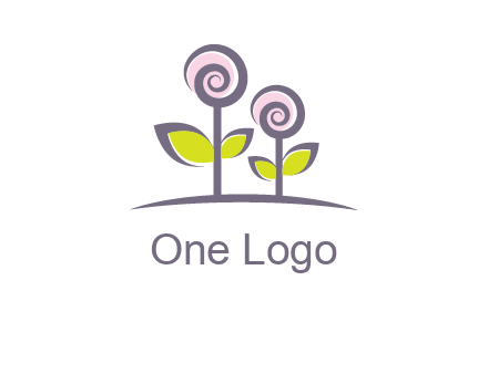 abstract flowers made of swirl logo