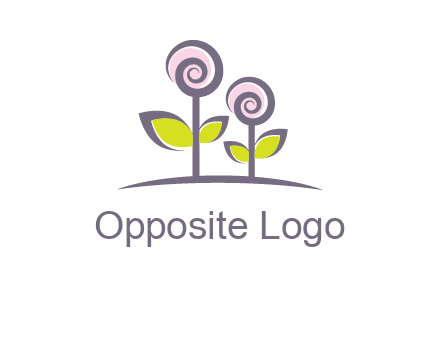 abstract flowers made of swirl logo