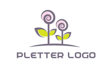 abstract flowers made of swirl logo