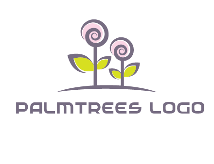 abstract flowers made of swirl logo