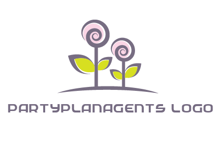 abstract flowers made of swirl logo