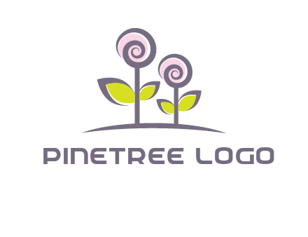 abstract flowers made of swirl logo