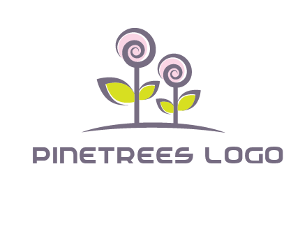 abstract flowers made of swirl logo