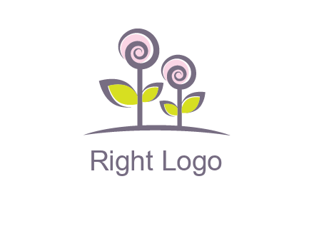 abstract flowers made of swirl logo