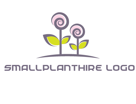 abstract flowers made of swirl logo