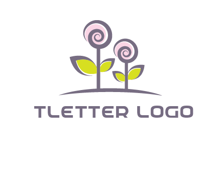 abstract flowers made of swirl logo