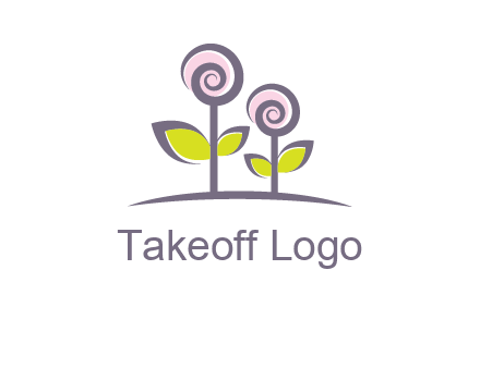 abstract flowers made of swirl logo