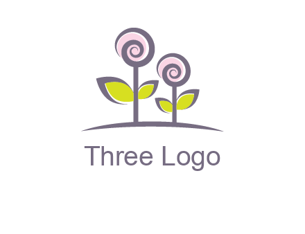 abstract flowers made of swirl logo