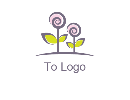 abstract flowers made of swirl logo