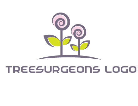 abstract flowers made of swirl logo