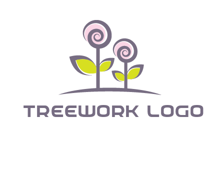abstract flowers made of swirl logo