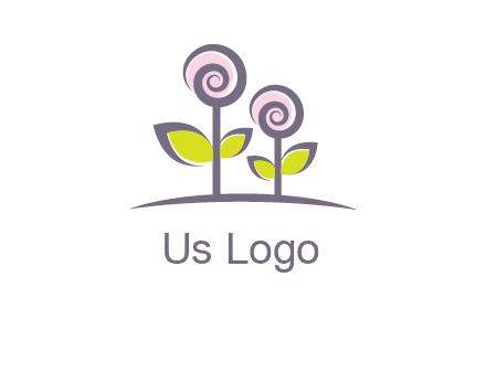 abstract flowers made of swirl logo
