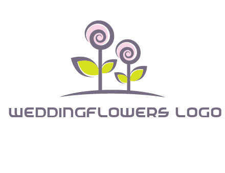 abstract flowers made of swirl logo