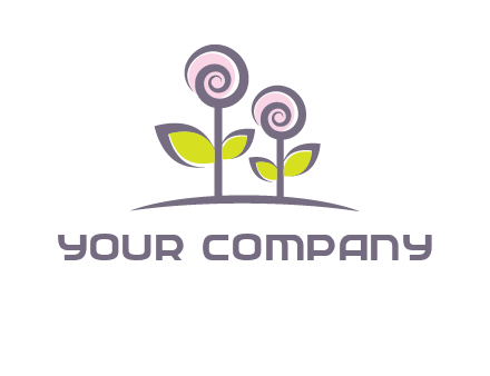 abstract flowers made of swirl logo