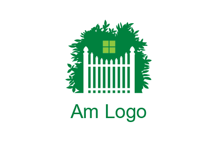 fence inside the tree with window logo