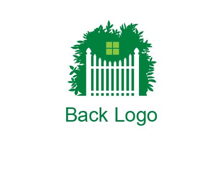 fence inside the tree with window logo