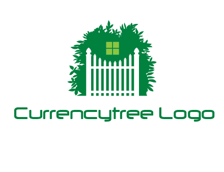 fence inside the tree with window logo