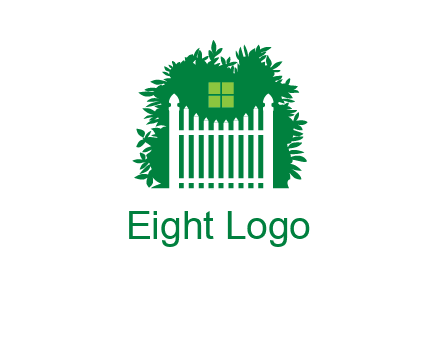 fence inside the tree with window logo