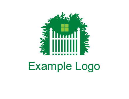 fence inside the tree with window logo