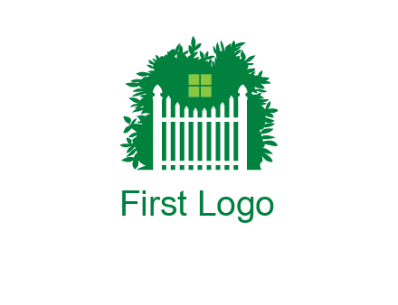 fence inside the tree with window logo