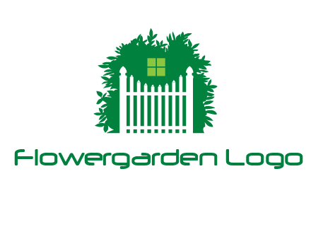 fence inside the tree with window logo