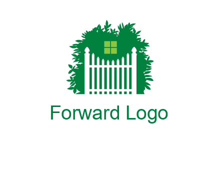 fence inside the tree with window logo
