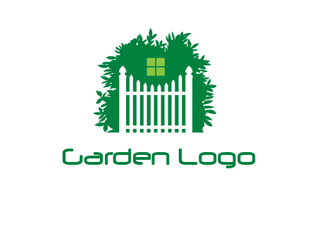 fence inside the tree with window logo