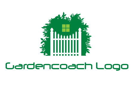fence inside the tree with window logo