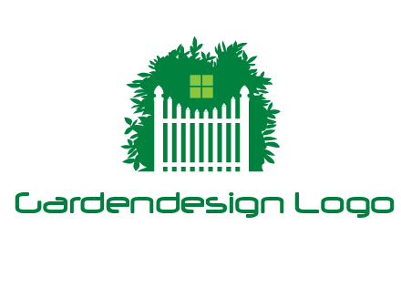fence inside the tree with window logo