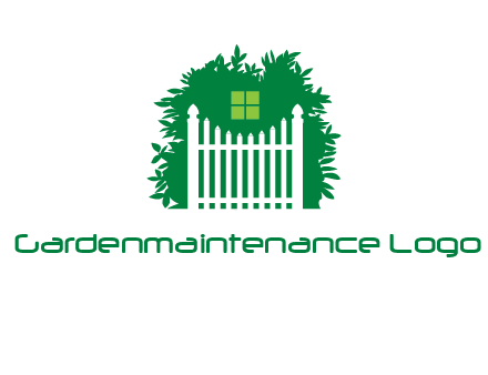 fence inside the tree with window logo