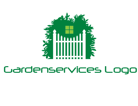 fence inside the tree with window logo