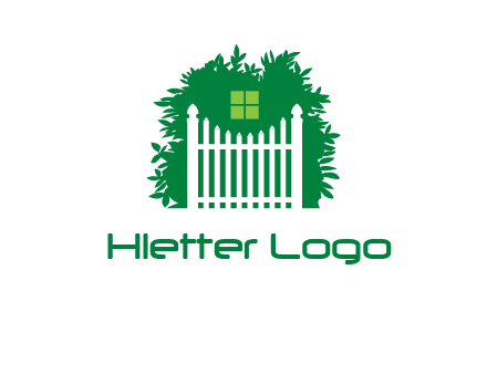 fence inside the tree with window logo