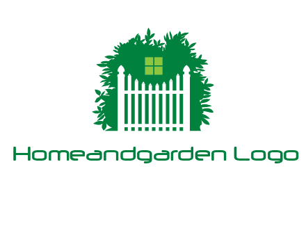 fence inside the tree with window logo