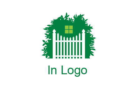 fence inside the tree with window logo