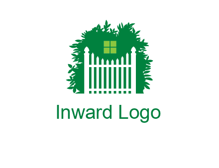 fence inside the tree with window logo