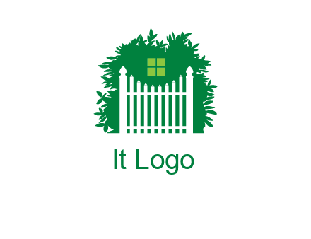 fence inside the tree with window logo