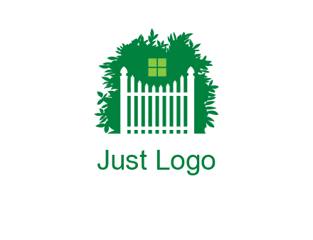 fence inside the tree with window logo