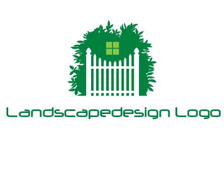fence inside the tree with window logo