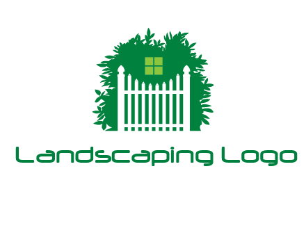 fence inside the tree with window logo