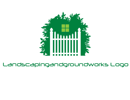 fence inside the tree with window logo