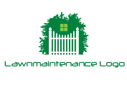 fence inside the tree with window logo