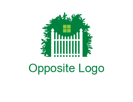 fence inside the tree with window logo