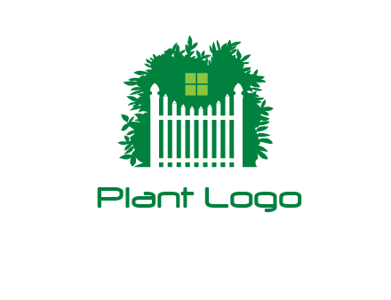 fence inside the tree with window logo