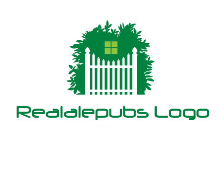 fence inside the tree with window logo