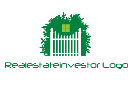fence inside the tree with window logo