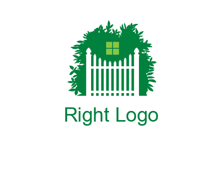 fence inside the tree with window logo