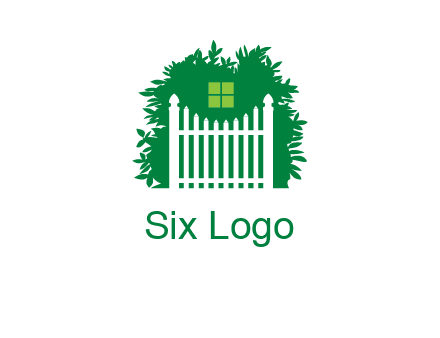 fence inside the tree with window logo