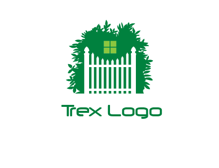fence inside the tree with window logo