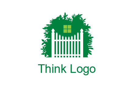 fence inside the tree with window logo